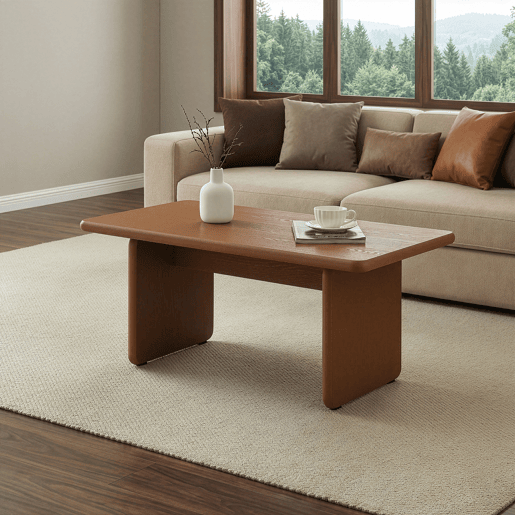 Mesa de centro Gäljami rectangular 100x55x44 cm Efeito nogueira en.casa