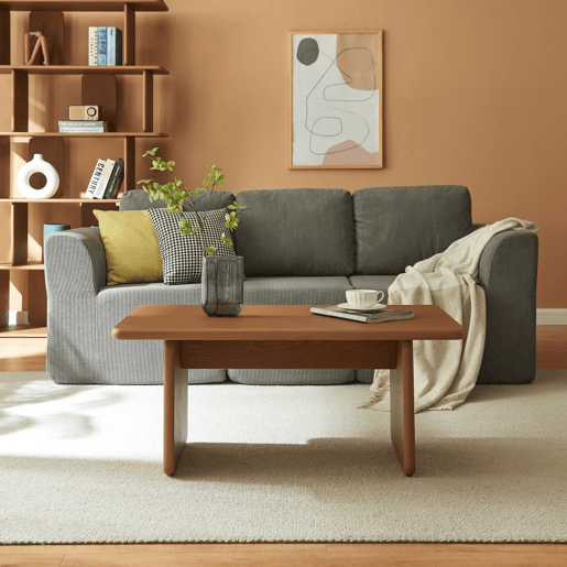 Mesa de centro Gäljami rectangular 100x55x44 cm Efeito nogueira en.casa