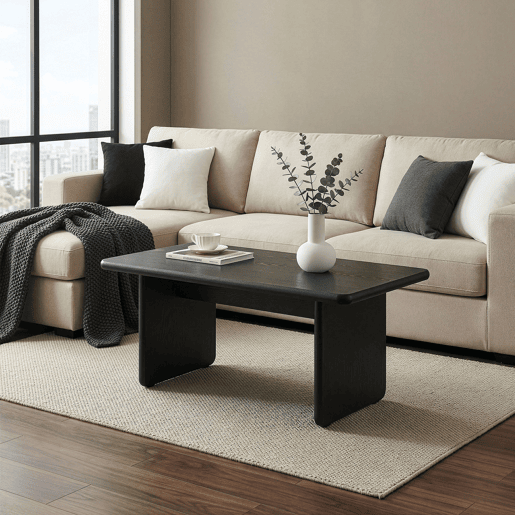 Mesa de centro Gäljami rectangular 100x55x44 cm Preto en.casa