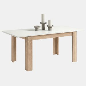 Mesa de jantar extensível 140-190x90 cm Sira Roble Canadian - Blanco Artik (Blanco Mate) 190 x 78 x 90 cm