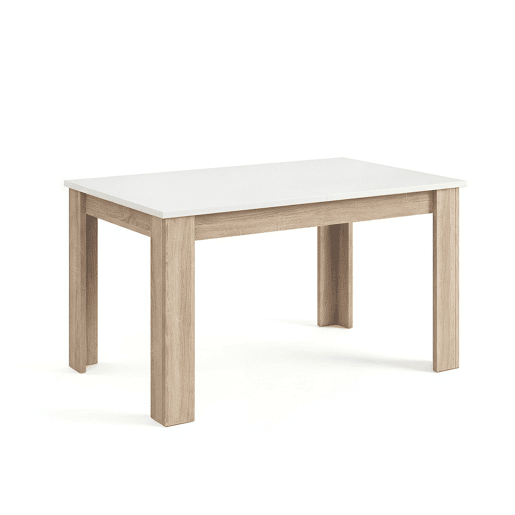 Mesa de jantar extensível 140-190x90 cm Sira Roble Canadian - Blanco Artik (Blanco Mate) 190 x 78 x 90 cm