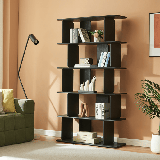 Librería Gäljami 5 compartimentos abiertos 180x100x35cm - Preto en.casa