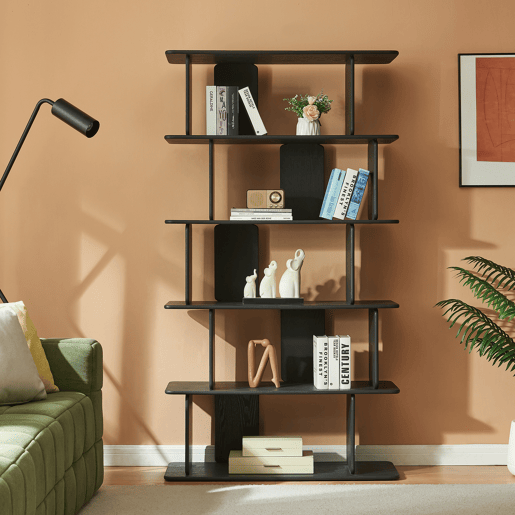 Librería Gäljami 5 compartimentos abiertos 180x100x35cm - Preto en.casa