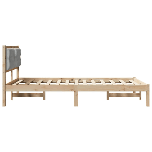Estrutura da Cama de casal simple com cabeceira Cinzento-claro 140 x 190 cm