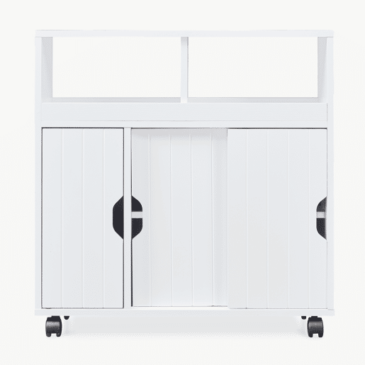 Armário multiuso nicho Fadeskimma com rodízios 72x70x20 cm Branco en.casa