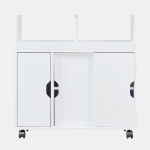 Armário multiuso nicho Fadeskimma com rodízios 72x70x20 cm Branco en.casa