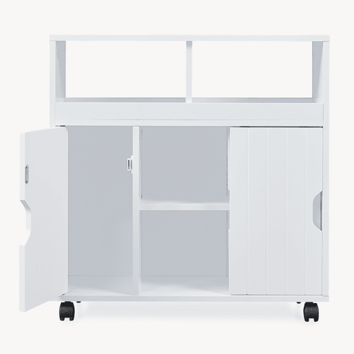 Armário multiuso nicho Fadeskimma com rodízios 72x70x20 cm Branco en.casa
