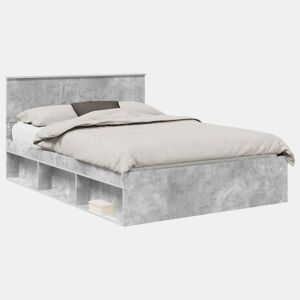 Estrutura da Cama de casal simple com cabeceira Cinza Concreto 135 x 190 cm