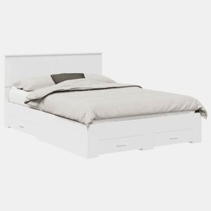 Estrutura De Cama De Casal Moderno - Branco 140 x 190 cm Madeira processada