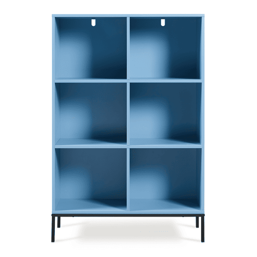 Estante Colwyn 6 compartimentos MDF 120x80x30cm - Azul en.casa