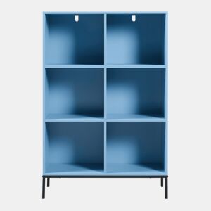 Estante Colwyn 6 compartimentos MDF 120x80x30cm - Azul en.casa