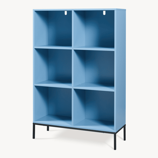 Estante Colwyn 6 compartimentos MDF 120x80x30cm - Azul en.casa