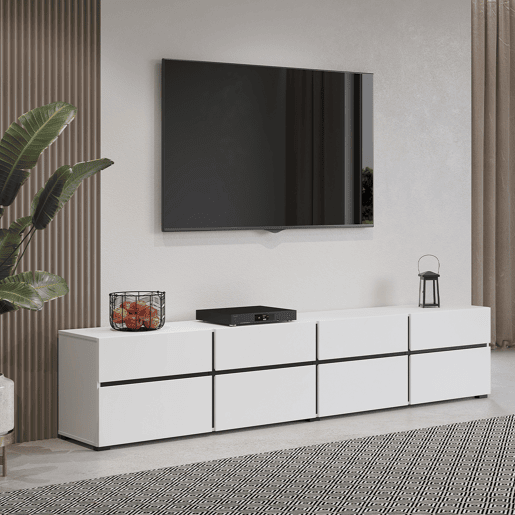 Suporte para TV 4 portas 225 cm Lilia Branco