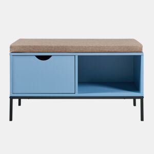 Banco Colwyn com gaveta 80x40x45 cm azulcinzento en.casa