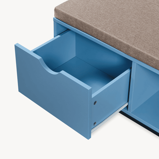 Banco Colwyn com gaveta 80x40x45 cm azulcinzento en.casa