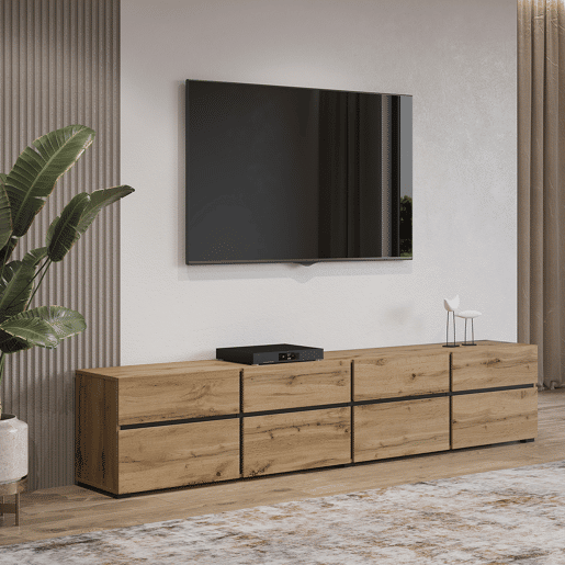 Suporte para TV 4 portas 225 cm Lilia Madeira