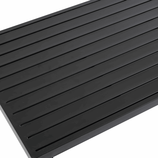 Conjunto de jardim para 6 pessoas - cadeiras modulares com encosto removível e pés ajustáveis, mesa em ferro galvanizado - cinzento