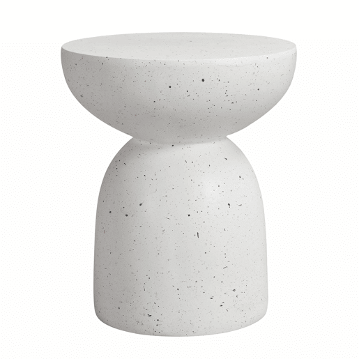 Mesa auxiliar para exterior - leve e prática, estilo moderno - Terrazzo branco