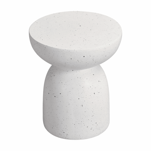 Mesa auxiliar para exterior - leve e prática, estilo moderno - Terrazzo branco