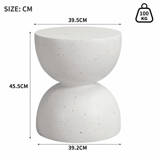 Mesa auxiliar exterior 45 cm - leve e prática, estilo moderno, para interior e exterior - branco terraço