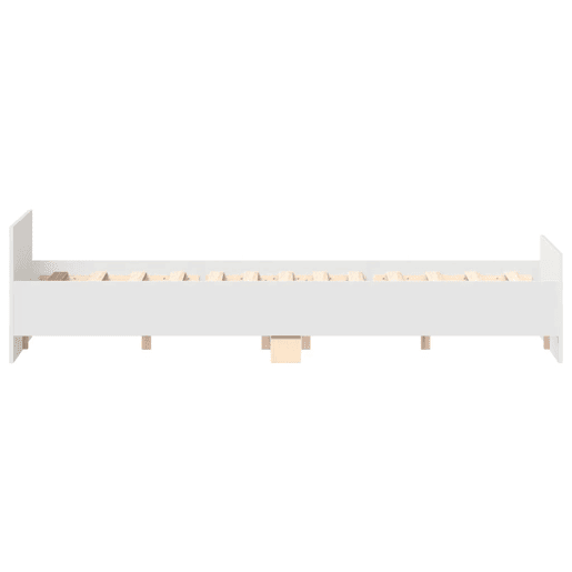 Estrutura de Cama de casal para adultos com cabeceira e pés 135x190 cm branco