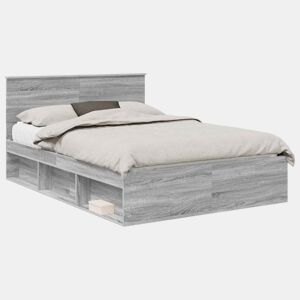 Estrutura da Cama de casal simple com cabeceira Cinza Sonoma 135 x 190 cm