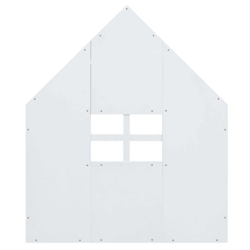Cama-cama para crianças 90x200 cm - em forma de casinha - em madeira de pinho e MDF - Branco
