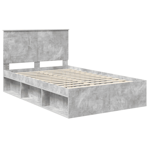 Estrutura da Cama de casal simple com cabeceira Cinza Concreto 135 x 190 cm