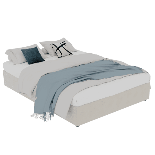 Cama de casal 160x200 - minimalista moderna com pistões a gás - bege