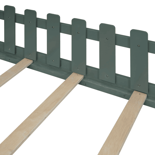 Cabina-cama para crianças 90x200 cm - em forma de casinha - em madeira de pinho e MDF - Verde