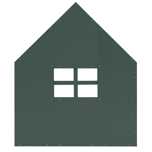 Cabina-cama para crianças 90x200 cm - em forma de casinha - em madeira de pinho e MDF - Verde