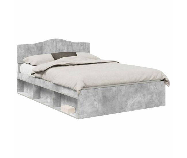 Estructura de cama doble matrimonial - concreto 140 x 200 cm madera de pino macizo