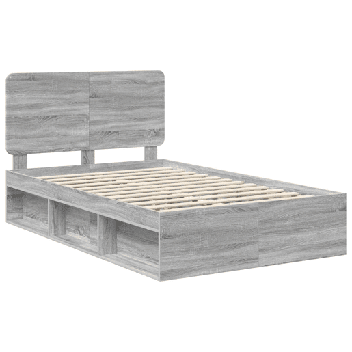 Estrutura da Cama de casal simple com cabeceira Cinza Sonoma 135 x 190 cm