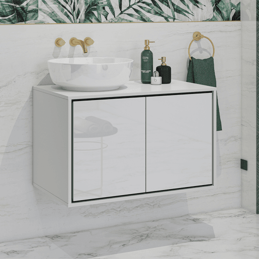 Móvel de toucador branco Sophéa de 80 cm