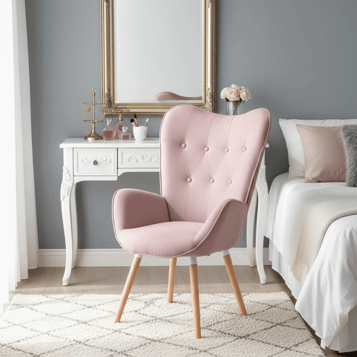 Pack de 2 Poltronas Relax de Interior com Encosto Alto Estofada e Pes Estilo Madeira Natural da MEUBLES COSY