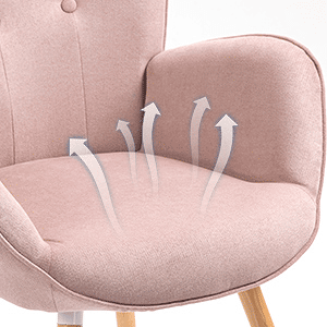Pack de 2 Poltronas Relax de Interior com Encosto Alto Estofada e Pes Estilo Madeira Natural da MEUBLES COSY