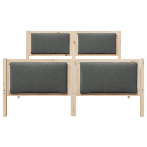 Estrutura De Cama De Casal Moderno - Cinza Escuro 140 x 200 cm tecido