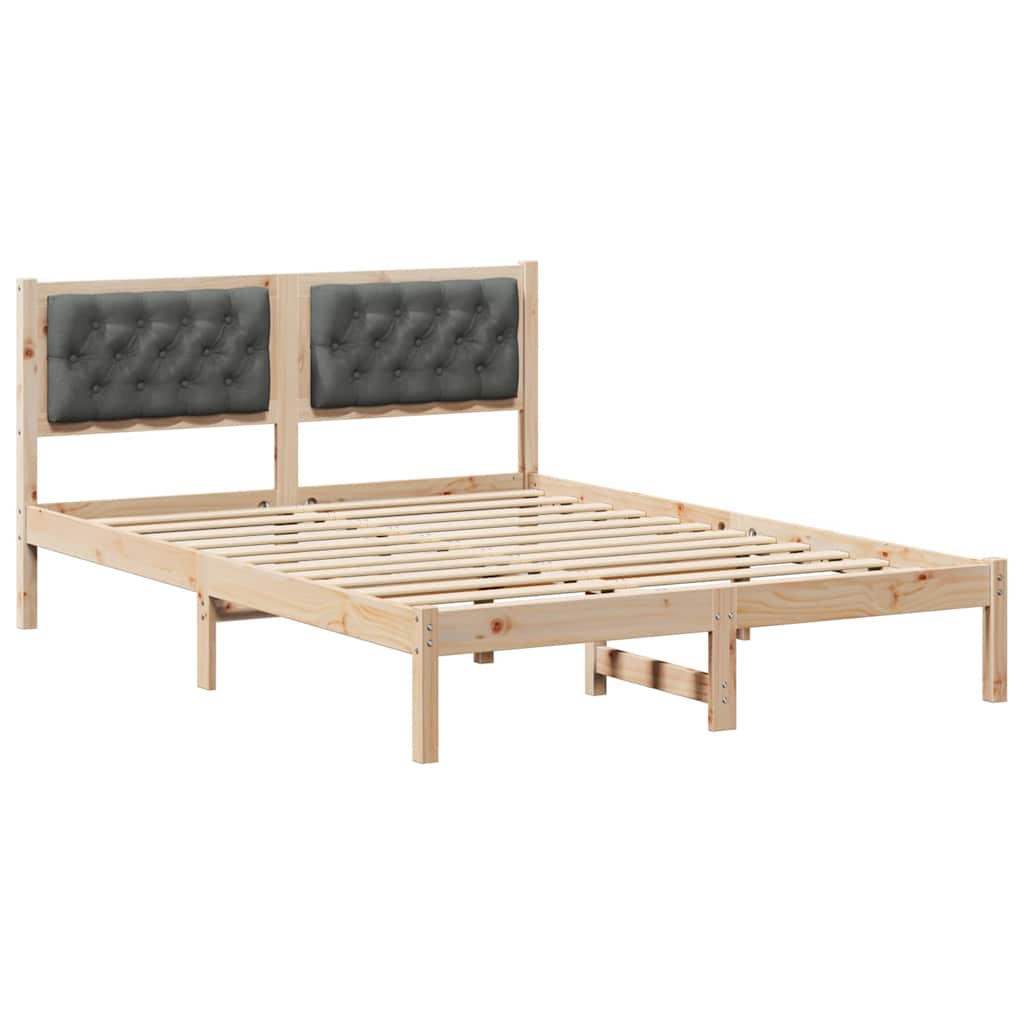 Estructura de cama matrimonial 145x195 Gris Oscuro/ Madera