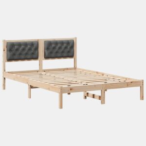 Estrutura da Cama de casal simple com cabeceira Cinza Escuro 140 x 190 cm