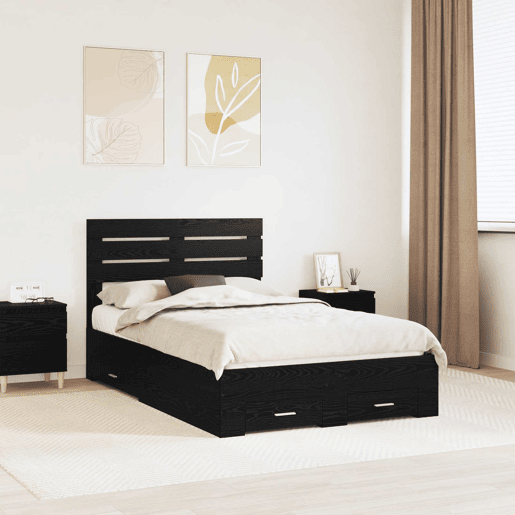 Estrutura da Cama de casal moderno para adultos com gaveta com cabeceira Madeira processada