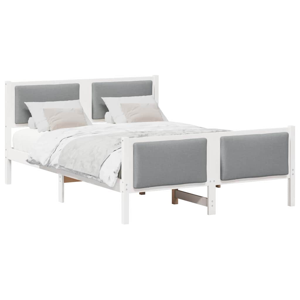 Estructura de cama matrimonial 145x209 Blanco/ Gris Claro
