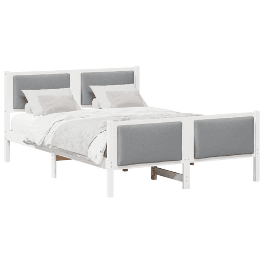 Estrutura da Cama de casal simple Cinzento-claro 140 x 200 cm tecido