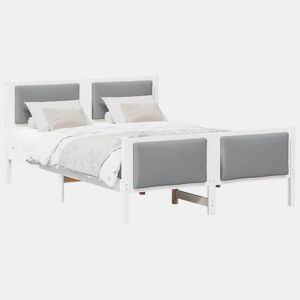 Estrutura da Cama de casal simple Cinzento-claro 140 x 200 cm tecido