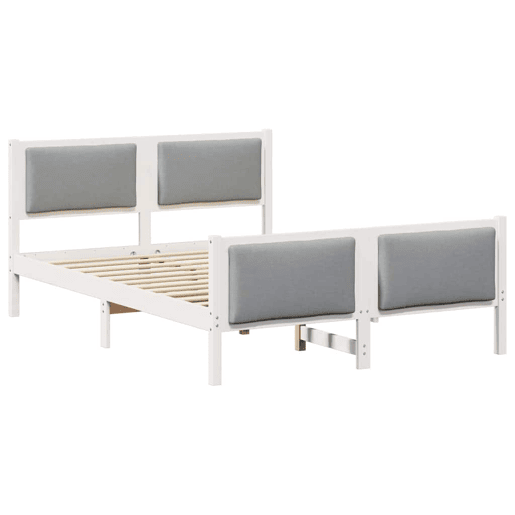 Estrutura da Cama de casal simple Cinzento-claro 140 x 200 cm tecido