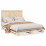 Estrutura de Cama de casal simple com cabeceira 140x200 cm pinho maciço