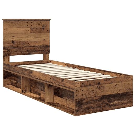 Estrutura de cama de solteiro para adultos com cabeceira Madeira antiga 75 x 190 cm