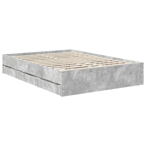 Estrutura da Cama de casal simple com cabeceira Cinzento Concreto 135 x 190 cm