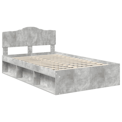 Estrutura da Cama de casal simple com cabeceira Cinza Concreto 135 x 190 cm
