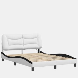 Estrutura de Cama de casal moderno com LED - 140x200cm brancopreto