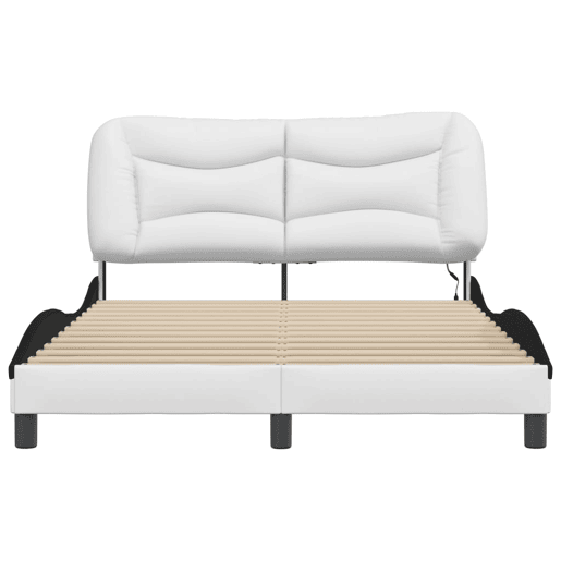 Estrutura de Cama de casal moderno com LED - 140x200cm brancopreto